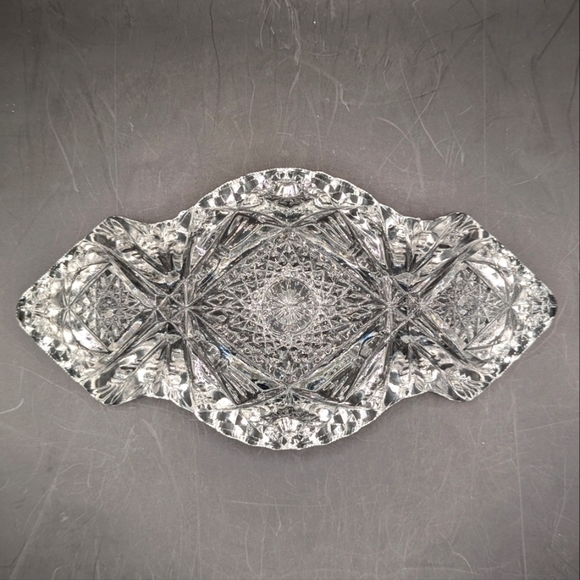 Vintage EAPG Imperial Glass Nucut Pattern #564 Oblong Pressed Glass Relish Dish - Picture 12 of 14